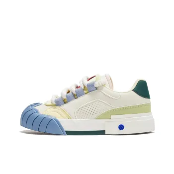 Feiyue Slip Resistant Low Top Skateboard Shoes Women's Beige Light Green