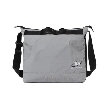 FILA Nylon Shoulder Bag Crossbody Bag Large Size Unisex Gray