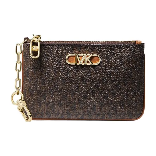 MICHAEL KORS PARKER Canvas Card Holder Women's Dark Brown