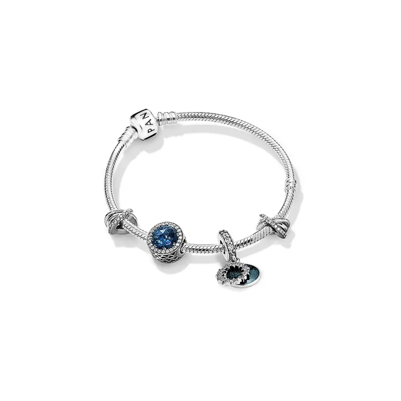 Pandora 925 Sterling Silver Bracelets Women's Blue-1