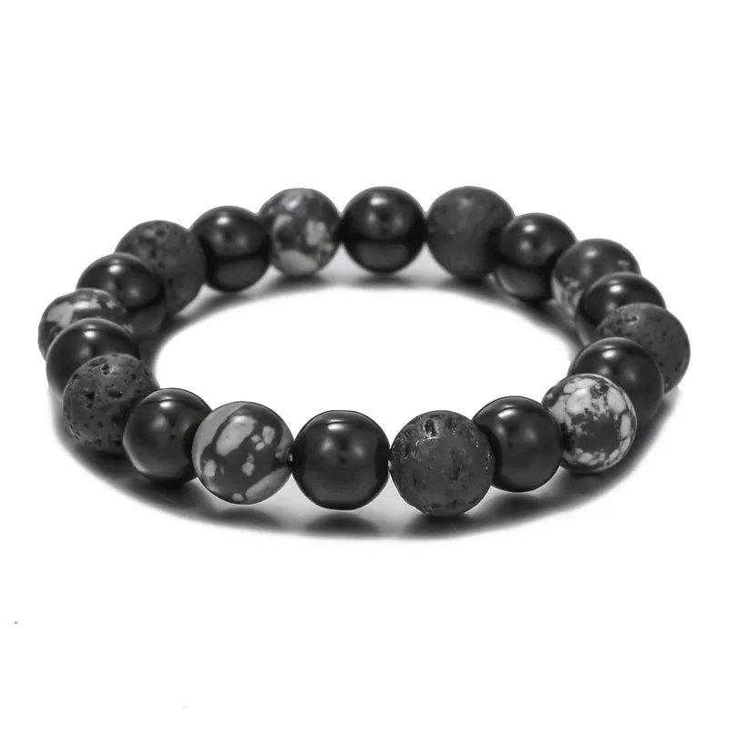 Love Link Volcanic Stone Obsidian Bracelets Unisex-1