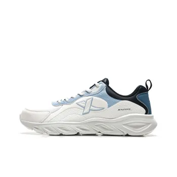 XTEP Slip-Resistant Water-Resistant Low-Top Running Shoes Men's White Black Blue