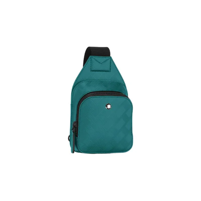 MONTBLANC Leather One Shoulder Crossbody Bag Sling Bag Mini Men's Turquoise Blue-1