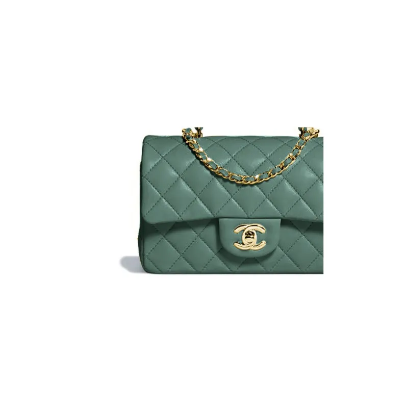 CHANEL Classic Flap CF21K Winter Sheepskin Shoulder Bag, Crossbody Bag, Handbag Mini Women's Turquoise-1