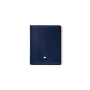 MONTBLANC Meisterstuck Full Grain Cow Leather Wallet Men's Ink Blue