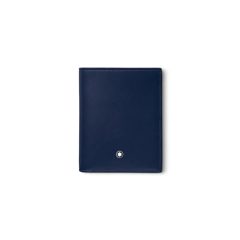 MONTBLANC Meisterstuck Full Grain Cow Leather Wallet Men's Ink Blue-0