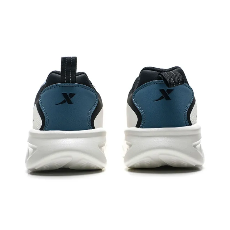 XTEP Slip-Resistant Water-Resistant Low-Top Running Shoes Men's White Black Blue-4