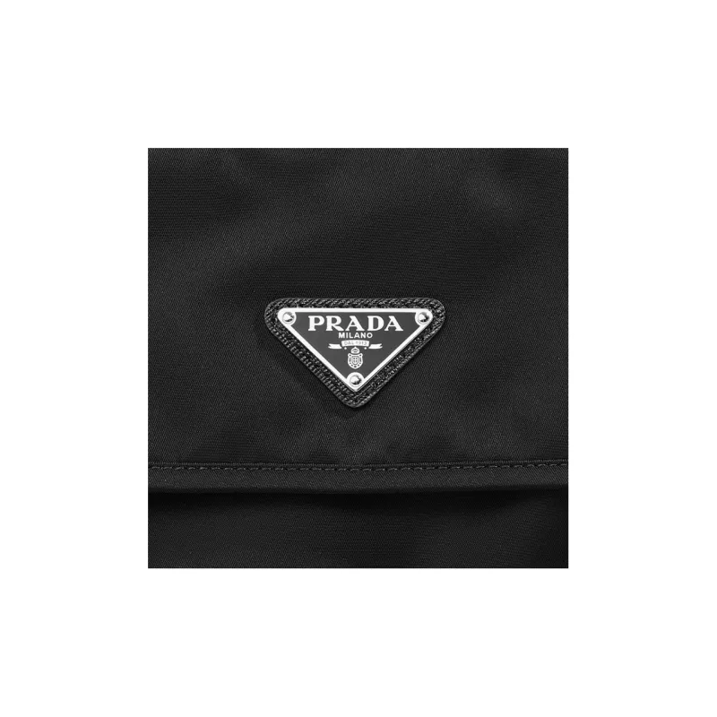 PRADA Nylon Fabric Flap Bag, Messenger Bag, Shoulder Bag, Crossbody Bag Medium Size Unisex Black-4