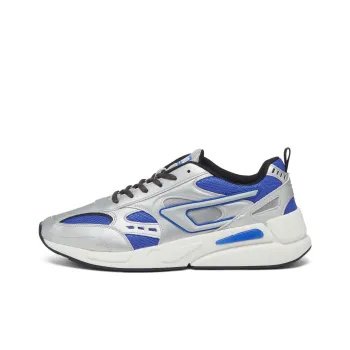 DIESEL S-Serendipity Anti-Slip Wear-Resistant Low-Top Casual Shoes Men's Silver Blue