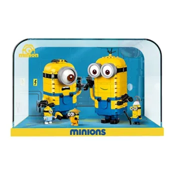 LIGHT YOUR BRICKS Minions Acrylic Display Case Toy Dust Cover Storage Box Model Accessories