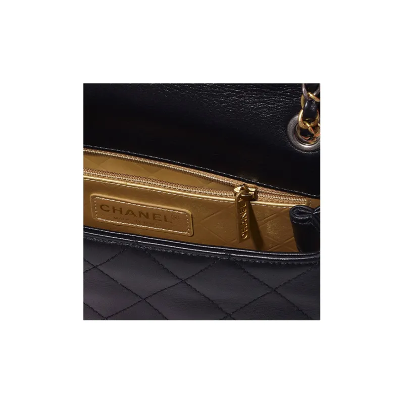 CHANEL 22c Early Spring Lambskin Shoulder Bag, Handbag, Crossbody Bag Women's Black-2