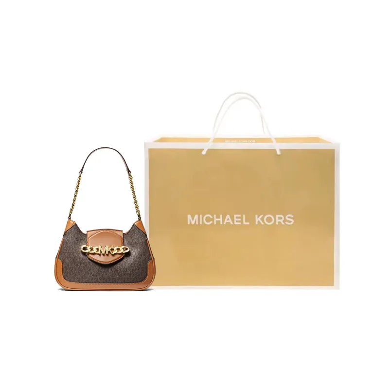 MICHAEL KORS Hally Artificial Leather Shoulder Bag Women's Dark Brown-6