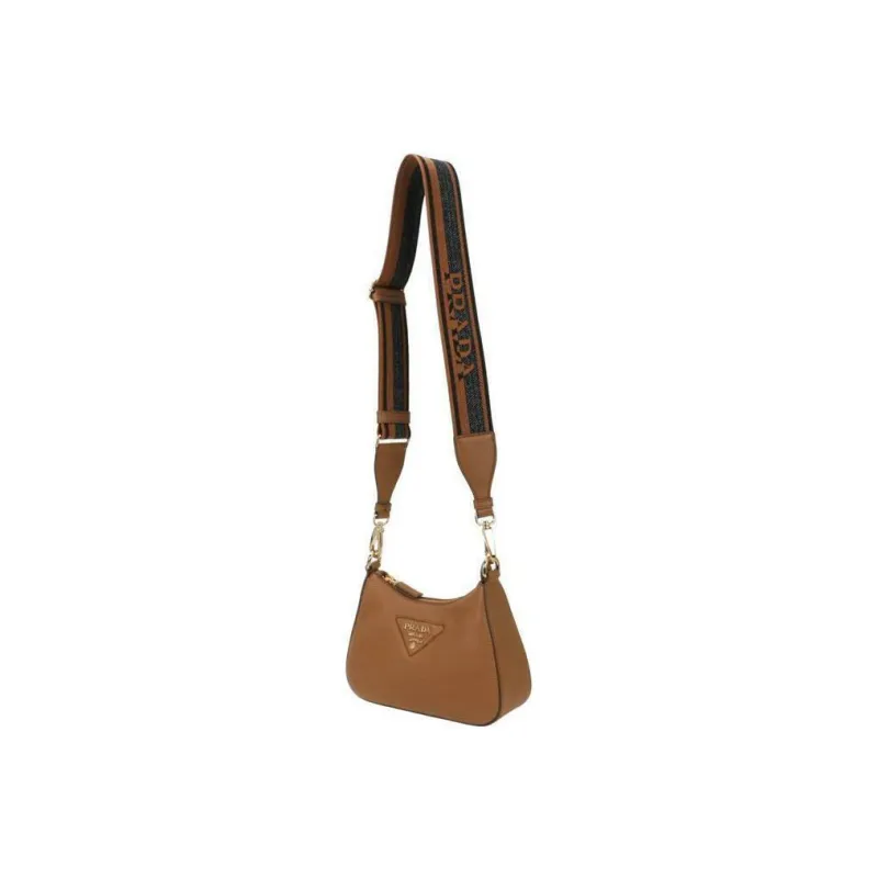 PRADA Leather Crossbody Bag Shoulder Bag Regular Women's Brown-1