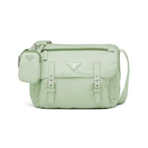 PRADA Re-Edition Recycled Nylon Patchwork 2-in-1 Messenger Bag Shoulder Bag Crossbody Bag Medium Size Unisex Aqua Green
