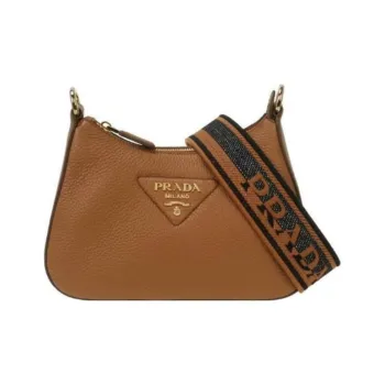 PRADA Leather Crossbody Bag Shoulder Bag Regular Women's Brown