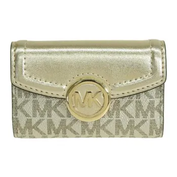 MICHAEL KORS PVC Coated Canvas Wallet Regular Women's Gold