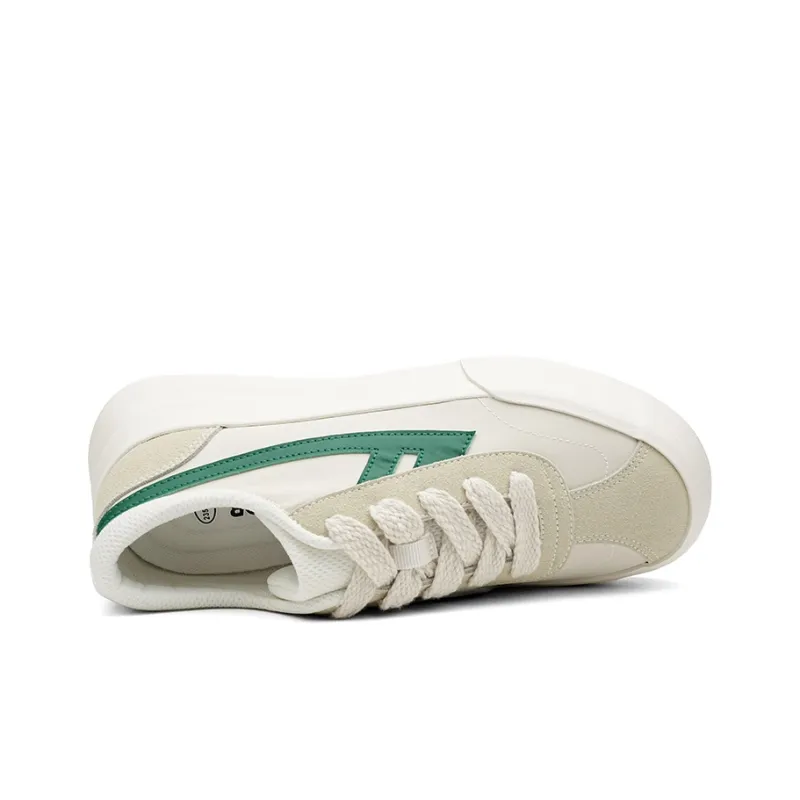 Warrior Sky Power DeXun Little Cube Low Top Vintage Skateboard Shoes Unisex Beige Green-2