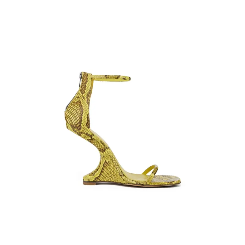 RICK OWENS/RO Cantilever One-Strap Sandals 11cm Women's Yellow-1