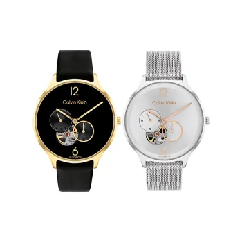 CALVIN KLEIN Wrist Watch Mechanical Movement Leather Strap 38mm Black Dial Unisex