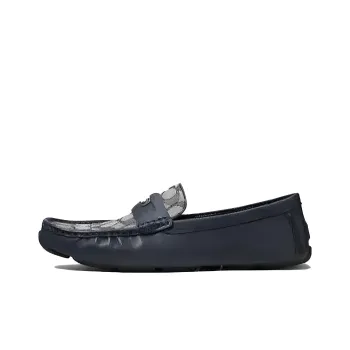 COACH Monogram-embroidered Leather Loafers
