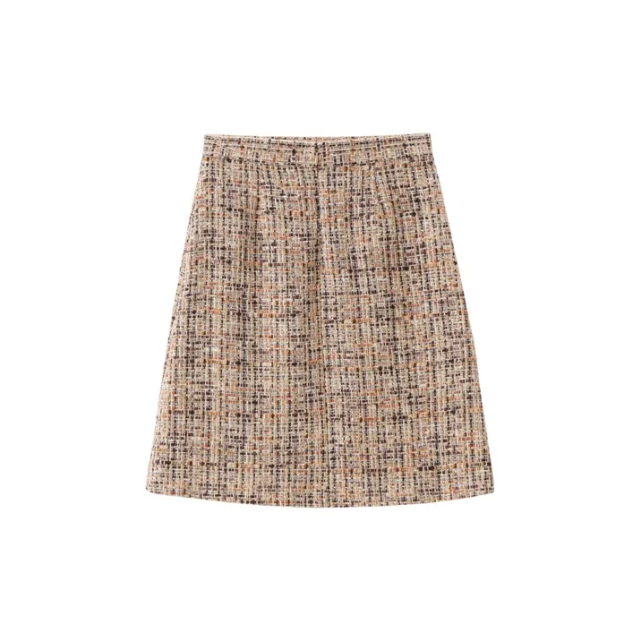 OVV Casual Short Skirts Women's Beige Yellow Pattern A2-1