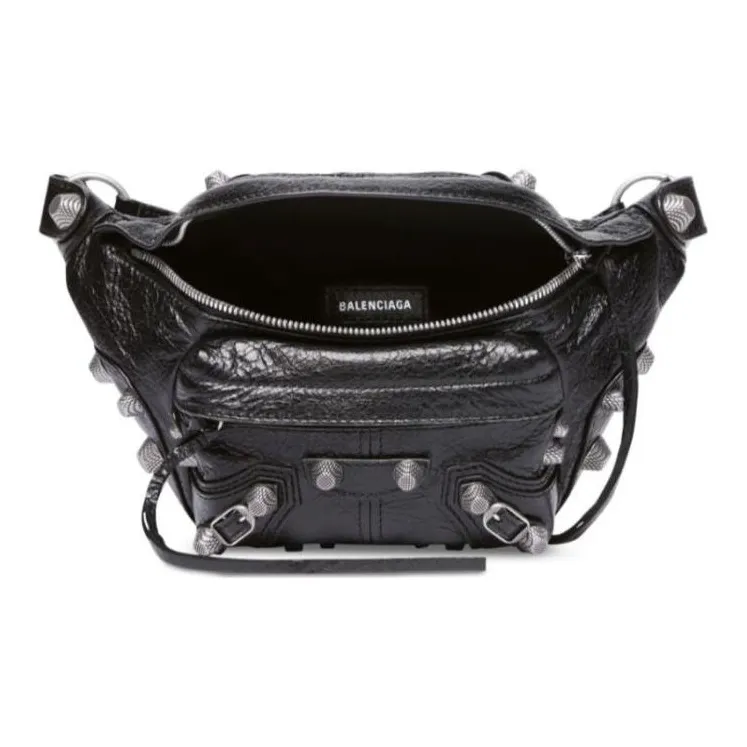 Balenciaga Leather Handbag Shoulder Bag Women's Black-2