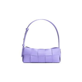 Bottega Veneta Brick Casstte Sheepskin Waffle Bag, Shoulder Bag, Handbag Trumpets Women's Crystal Purple