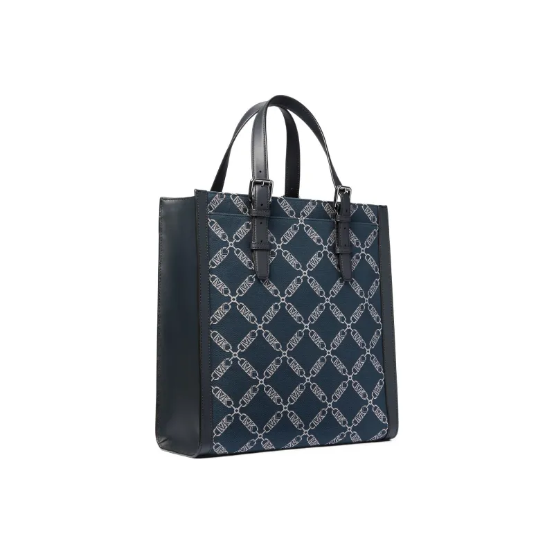 MICHAEL KORS Hudson Fabric Tote Bag, Shopping Bag, Handbag Large Size Women's Blue-1