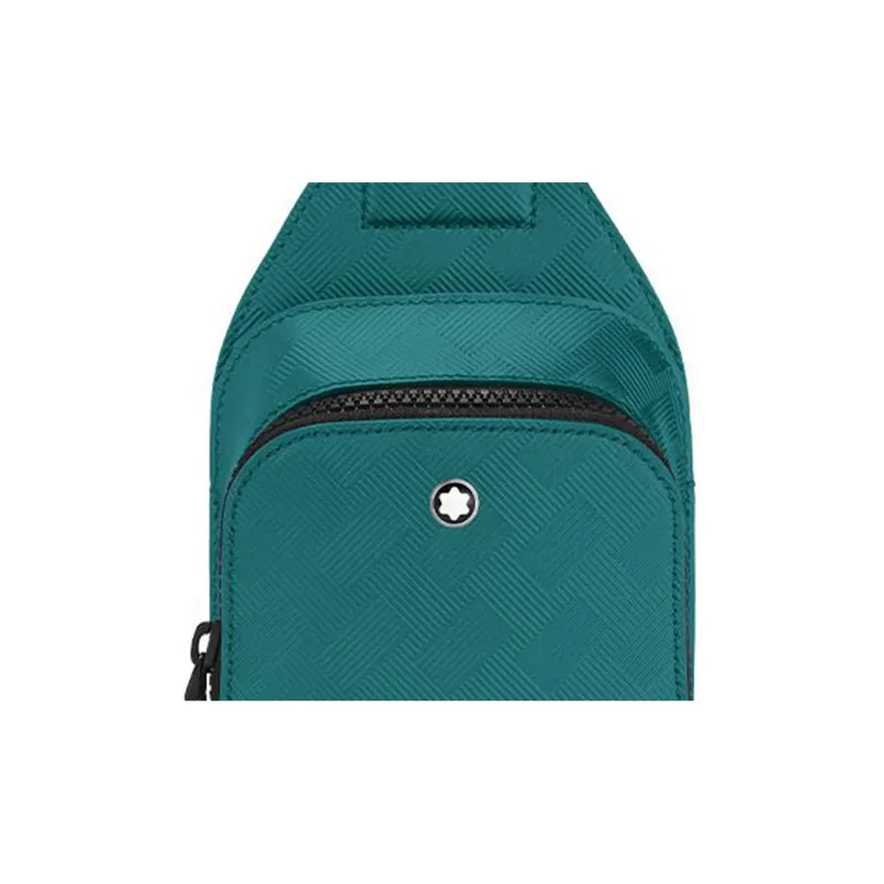 MONTBLANC Leather One Shoulder Crossbody Bag Sling Bag Mini Men's Turquoise Blue-3