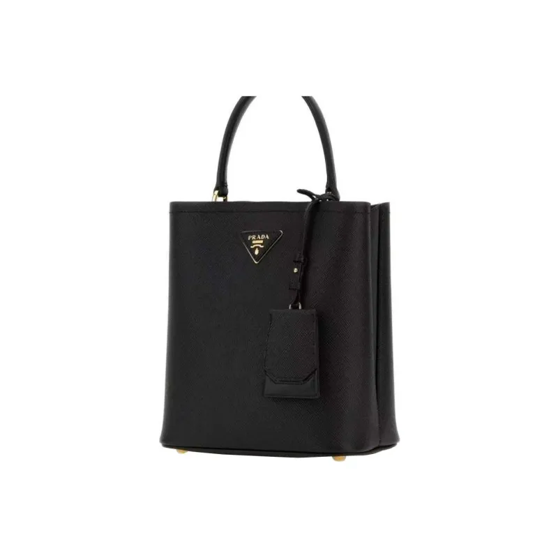 PRADA Panier Leather Shoulder Bag, Crossbody Bag, Handbag Medium Size Women's Black-1