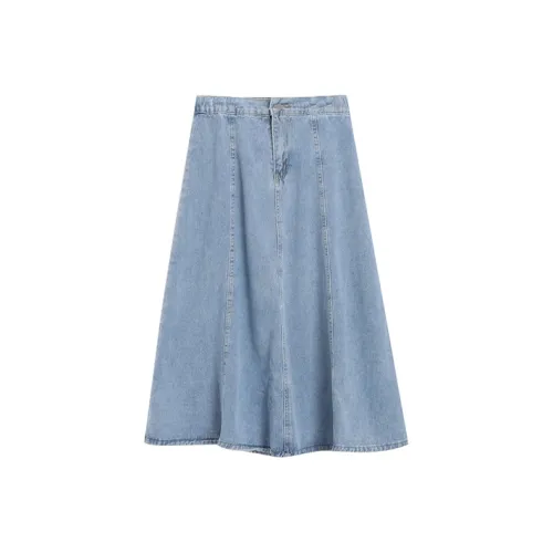 BRASS SCOUT Denim Long Skirts Women's Light Blue