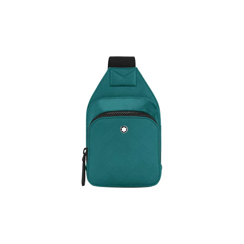 MONTBLANC Leather One Shoulder Crossbody Bag Sling Bag Mini Men's Turquoise Blue-0