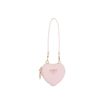 PRADA Saffiano Leather Portable Clutch Mini Women's Light Pink