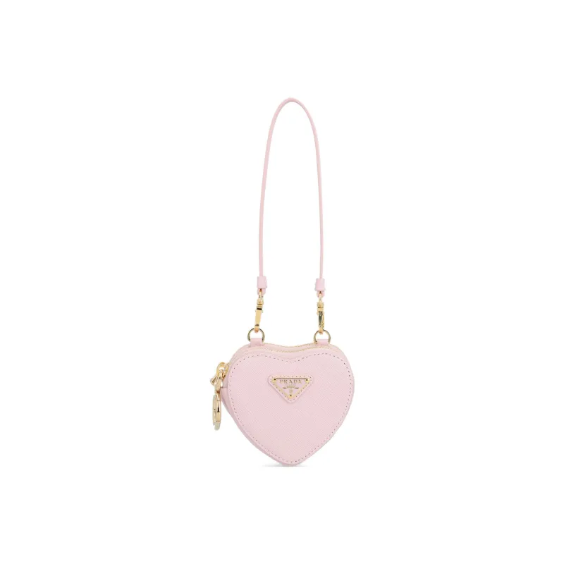 PRADA Saffiano Leather Portable Clutch Mini Women's Light Pink-0