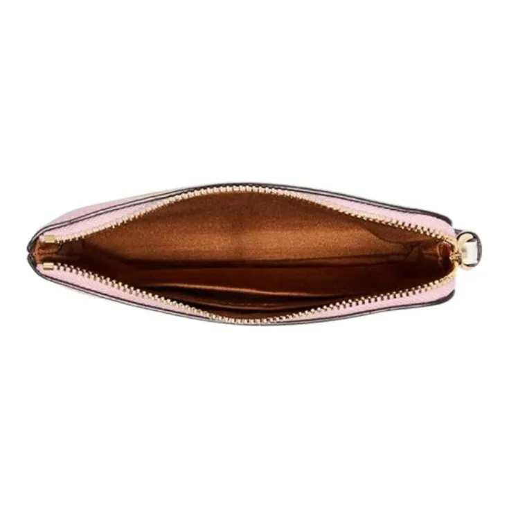 COACH Corner Zip PVC With Cow Leather Wallets Clutches Regular Women's Pink-2