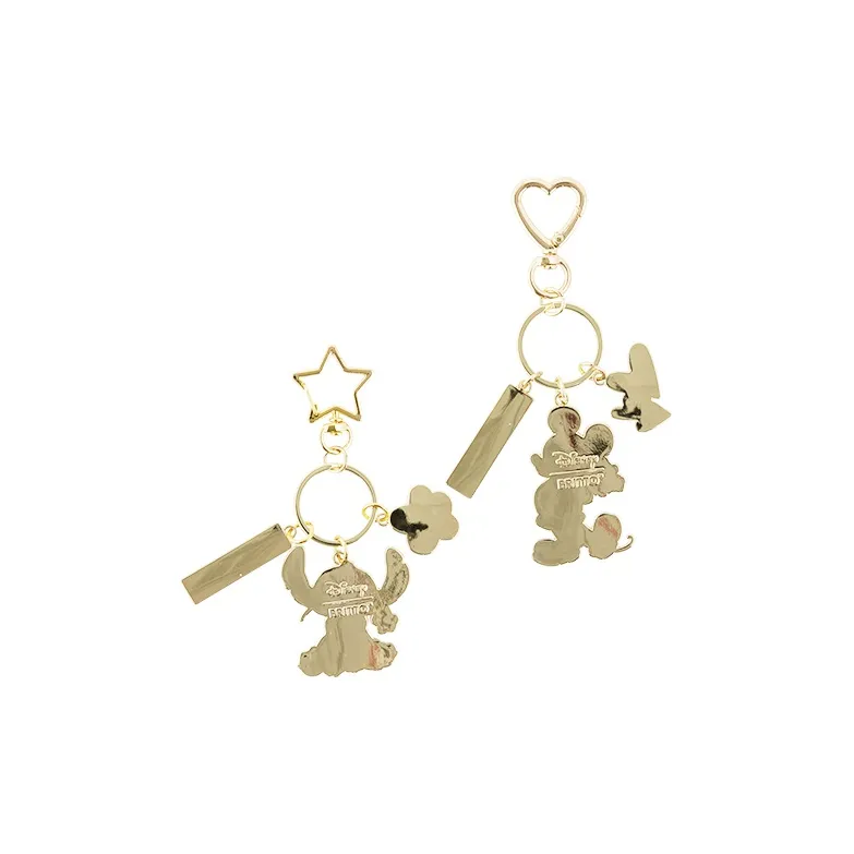 ENESCO Disney Britto Black Gold Collection, Stich Mickey Keychain Anime / Games Pendants-3