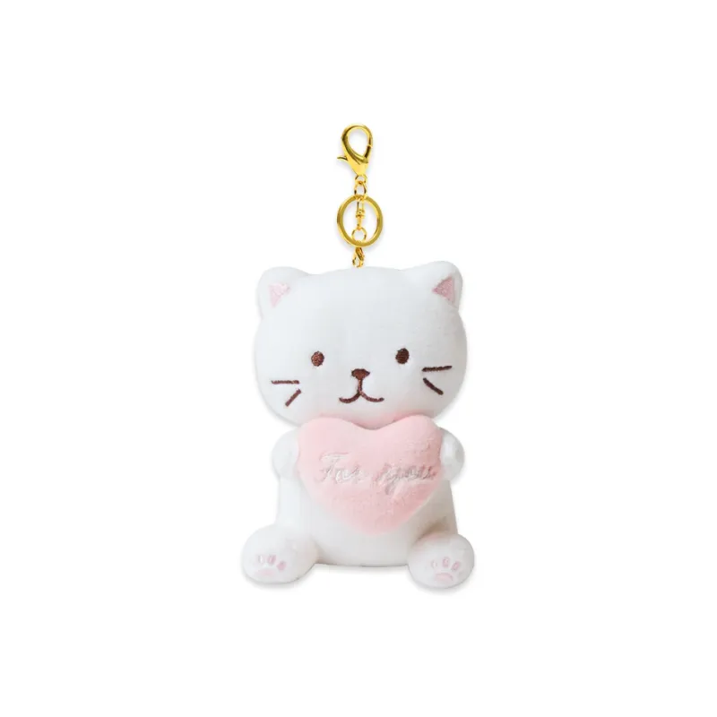 HAPINS Heart Hug Couple Pendant, Snuggly Cats, Cute Magnetic Keychain Dolls Plush Pendant 10cm Height-0