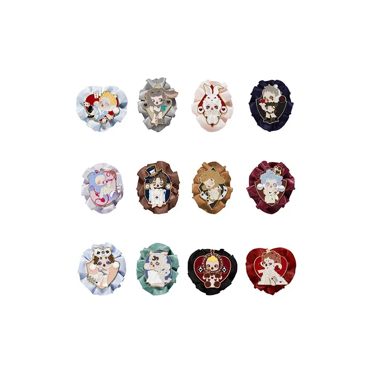 POP MART SKULLPANDA Daily Wonderland Collection Badge Blind Box Products Single Mystery Box/Full Box 12 Pcs-0