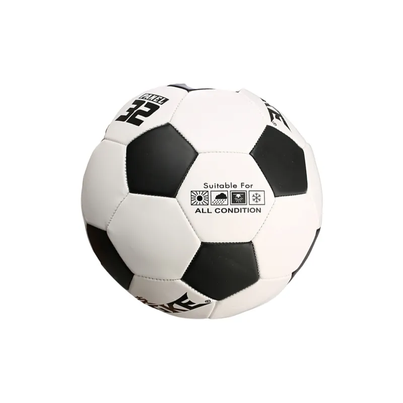 HONGKE Size 3/4 Size/5 Size Soccer PVC Machine Stitched Soccer Ball Unisex Black White-4