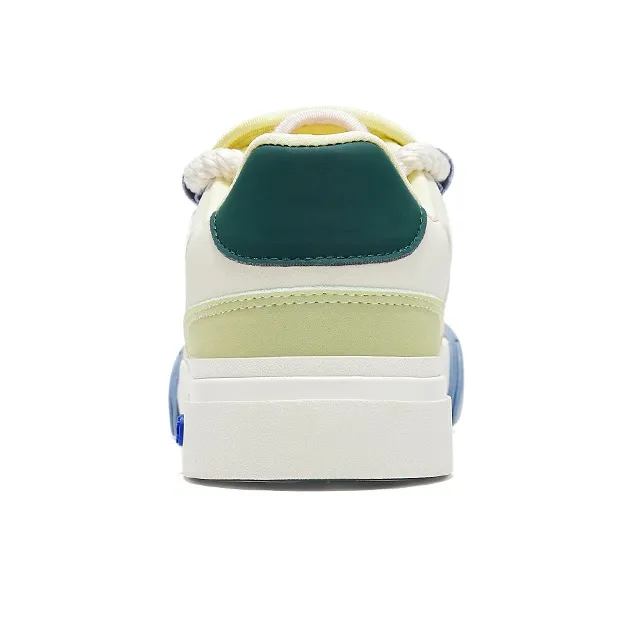 Feiyue Slip Resistant Low Top Skateboard Shoes Women's Beige Light Green-3