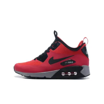 Nike Air Max 90 Cushioning Wear Resistant Mid Top Casual Shoes Men's Red