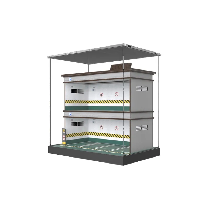 CARMCK 1/64 Model Car Parking Lot, Triple Layer Realistic Car Scenario, With Light, Acrylic Cover Model Accessories-8