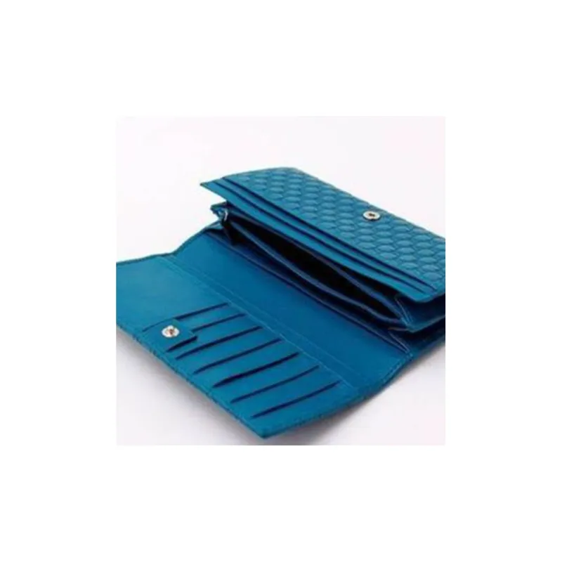 GUCCI Leather Wallet Women's Sky Blue-6