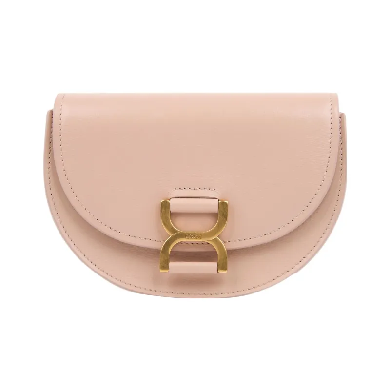 Chloe Marcie Smooth Calf Leather Flap Bag Shoulder Bag Crossbody Bag Mini Women's Pink-0