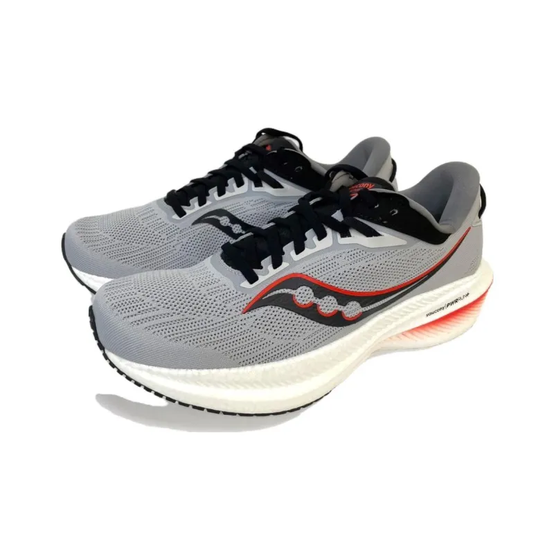 Saucony Triumph 21 Cushioning Wear Resistant Low Top Training Running Shoes Men's Gray-2
