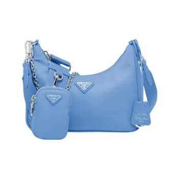 PRADA Re-Edition Fabric With Leather Crossbody Bag Shoulder Bag Women's Light Purple Light Blue