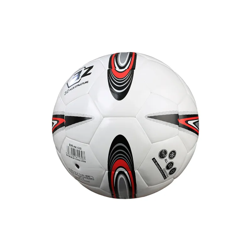 HONGKE Size 5 Soccer PU Machine Stitched Soccer Ball Unisex Red White-2
