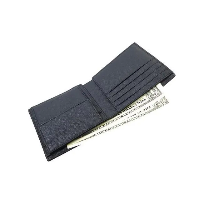 COACH Cow Leather Card Holder, Coin Purse, Wallet Regular Men's Midnight Navy Blue-3