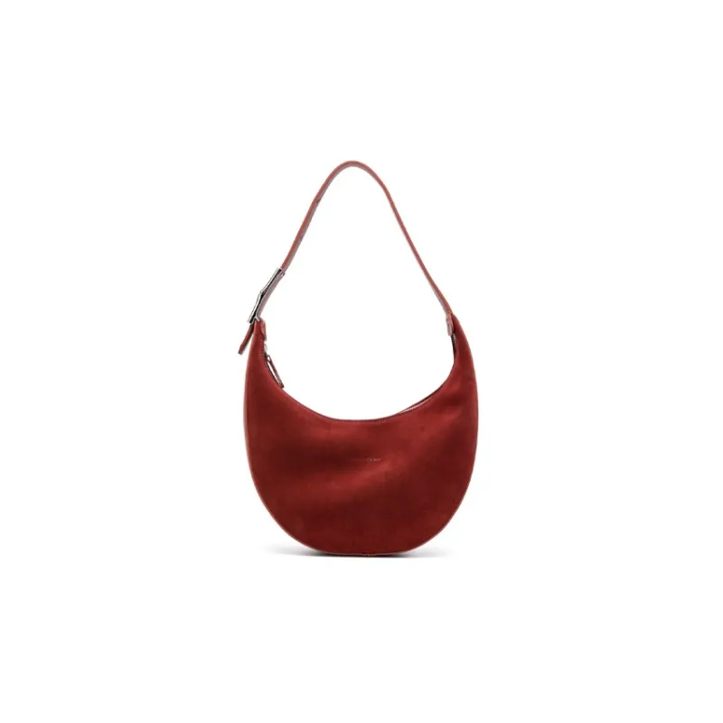 LONGCHAMP Calfskin Shoulder Bag Handbag Shoulder Bag Women's Brick Red-0