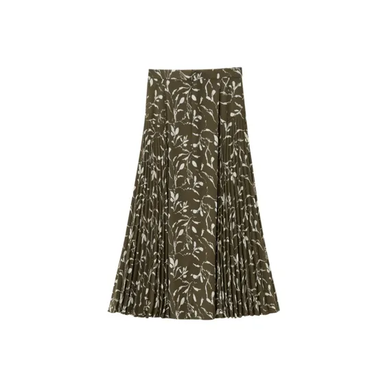 OVV Casual Long Skirt Women's Dark Green Pattern-1